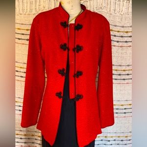 Vintage red glittery party blazer